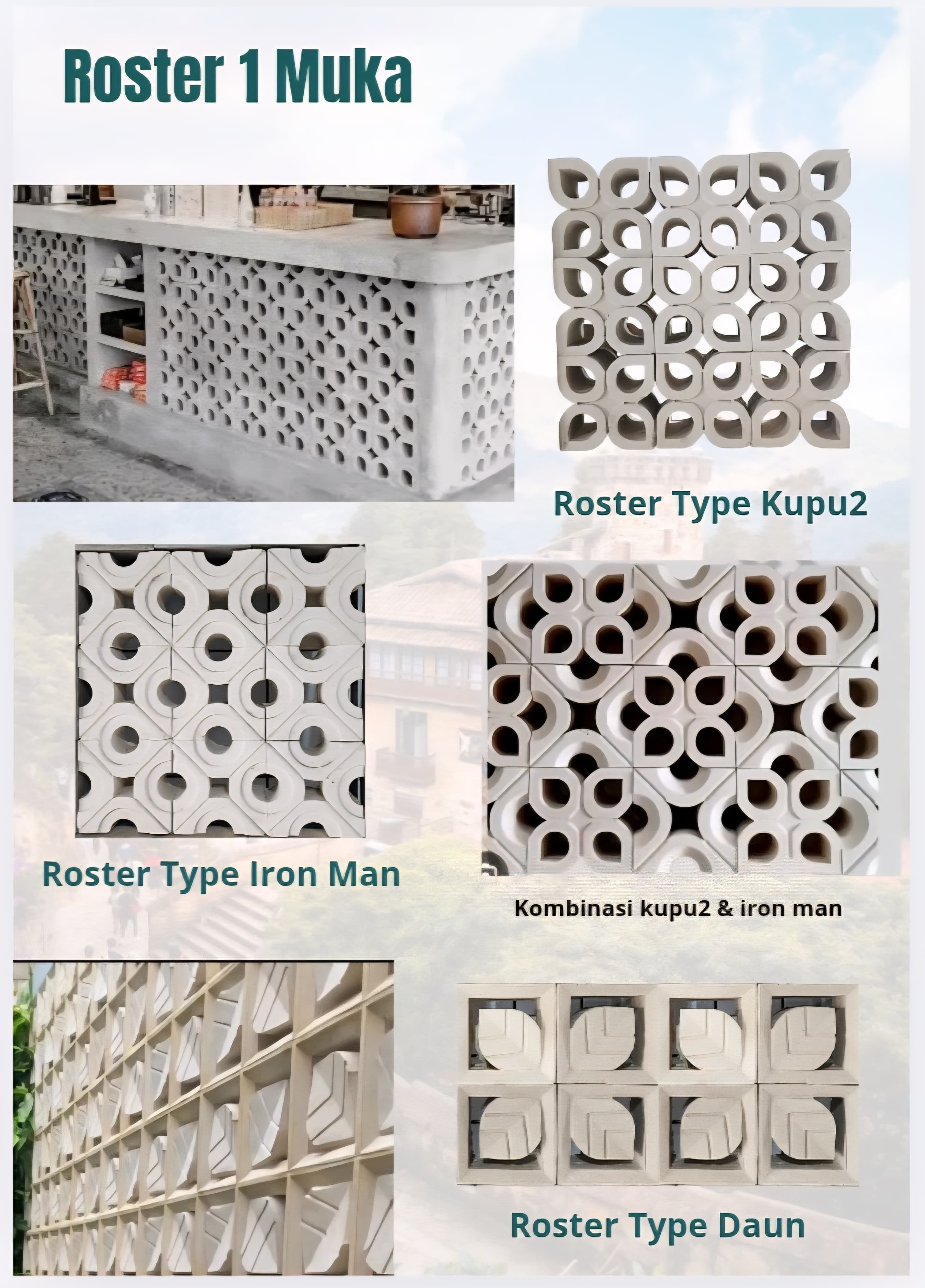 Roster Beton Motif Bunga