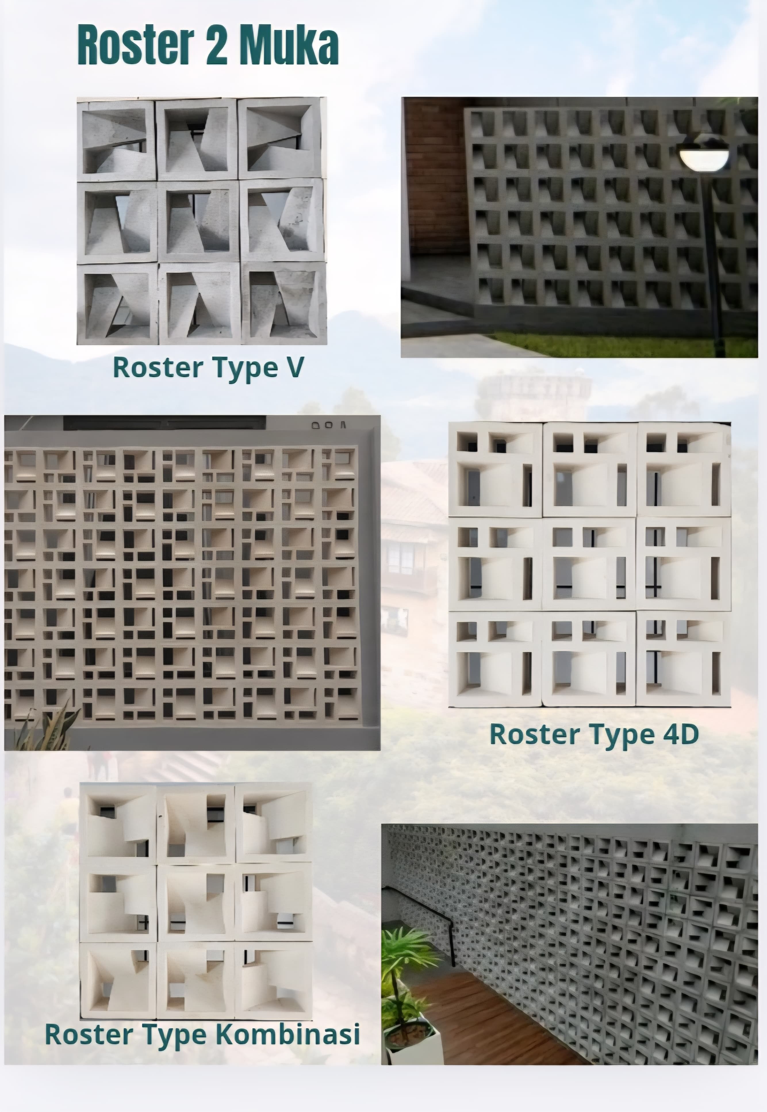 Roster Beton Motif Kotak 2